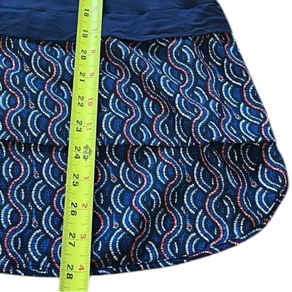 Micheal Micheal Kors XL Navy Blue Sleeveless Top ,tunic with Patterned Hem,hi-lo - Picture 11 of 13